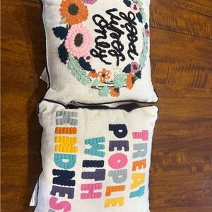 Colorful Embroidered Throw Pillows